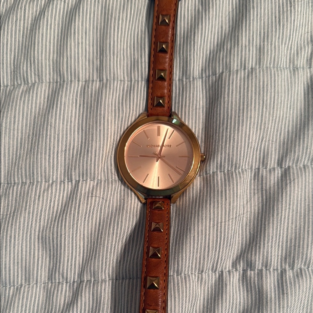 Michael Kors Gold Brown Leather Watch
